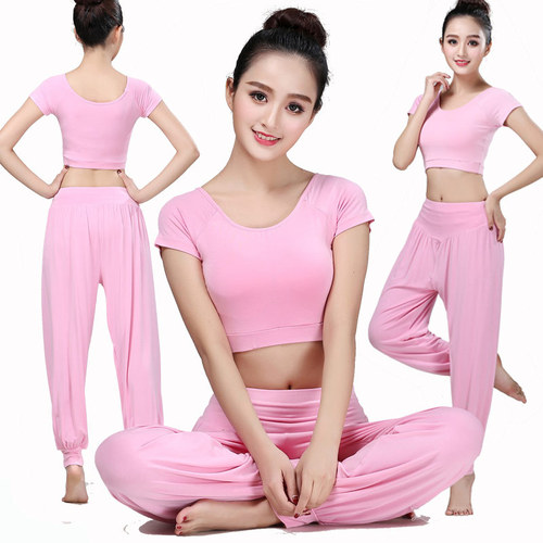 New two-piece yoga wear, fitness running wear, women's plus size bloomers sports suit, belly dance wear