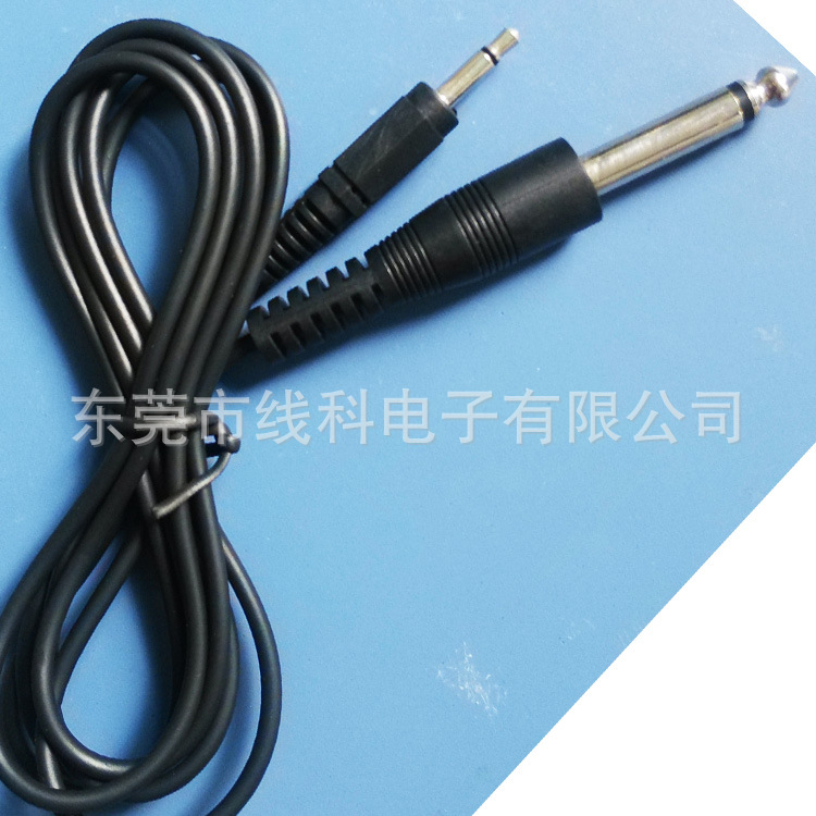 厂家直销6.35麦克风连接线　音视频插头线　3.5公转6.35公话筒线