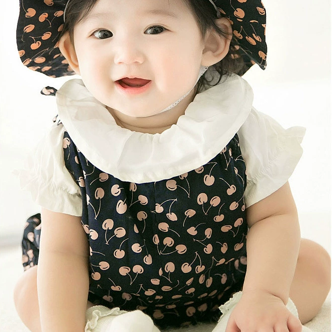 Весна и осень новая детская одежда детское фруктовое платье подтяжка