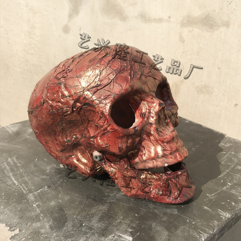 Halloween horror horror con simulación de luz de la casa embrujada para adultos efectos de cadáver seco cráneo decoración accesorios adornos