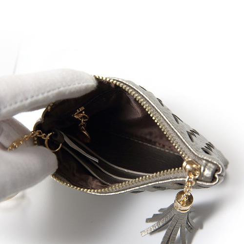 Bag 2024 New Simple Korean Style Women's Zipper Handbag Fringe Mini Weaving Coin Purse Key Card Holder