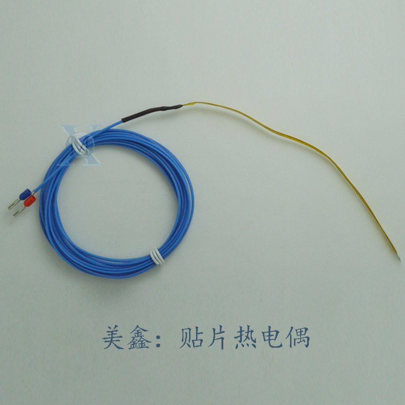 贴片热电偶PI膜表面热电偶K型蓝色铁氟龙线