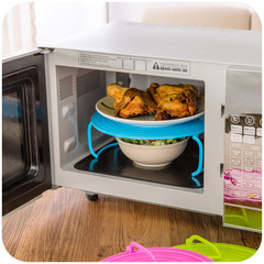 Multifunctional microwave oven heating layered steamer tray holder, double-layer insulated plate rack lid pad