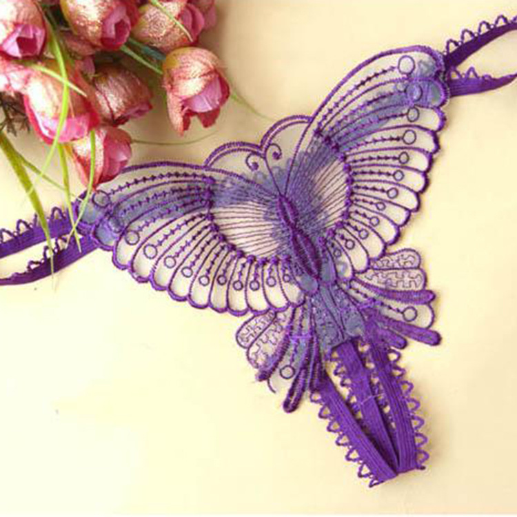 Cute sexy butterfly crotch women's thong T pants C pants perspective sexy underwear a generation of hair