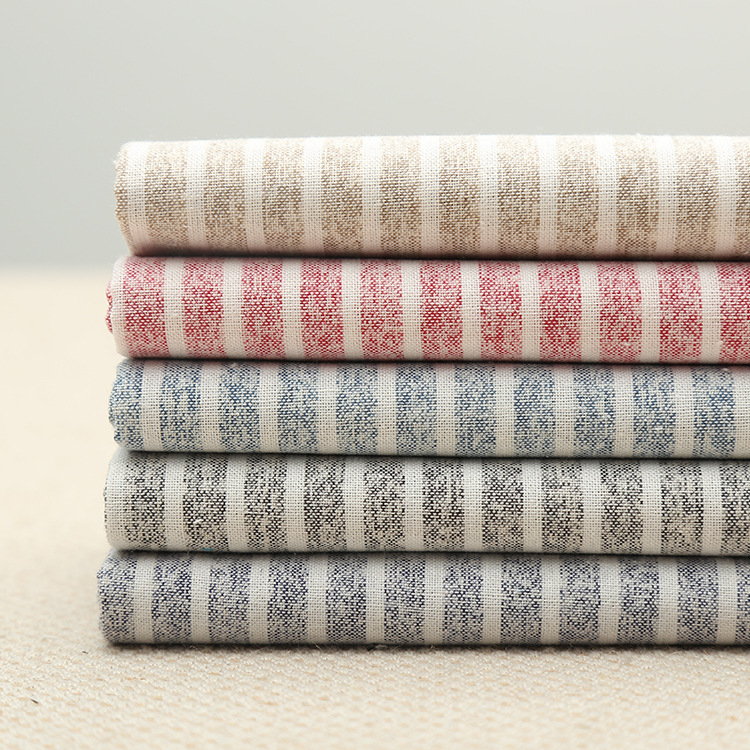 5现货批发 棉米色系色织条子布 北欧男女衬衫连衣裙睡衣裤装面料