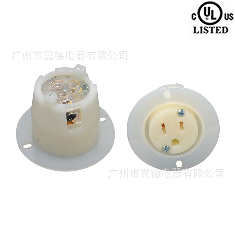 翼德YDA 5-15C美标暗装插座 美规设备开孔接线插座 15A 125V