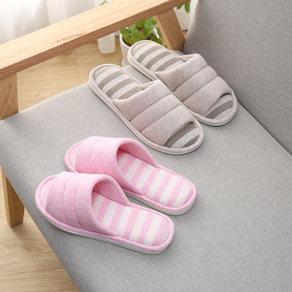 Factory direct delivery customized new home slippers linen cotton…