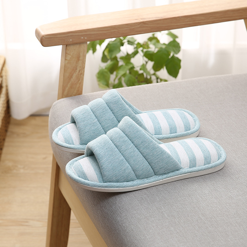 Es suave casa pareja interior zapatillas de piso de madera hembra oruga sudor paño silencioso fondo grueso zapatillas lavadas hombres y mujeres