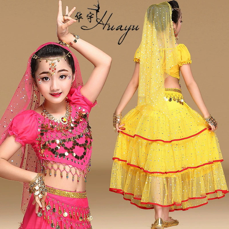 Костюм для детского фестиваля танцев Huayu Dance Age, набор для шесть одной девочки индийский танец