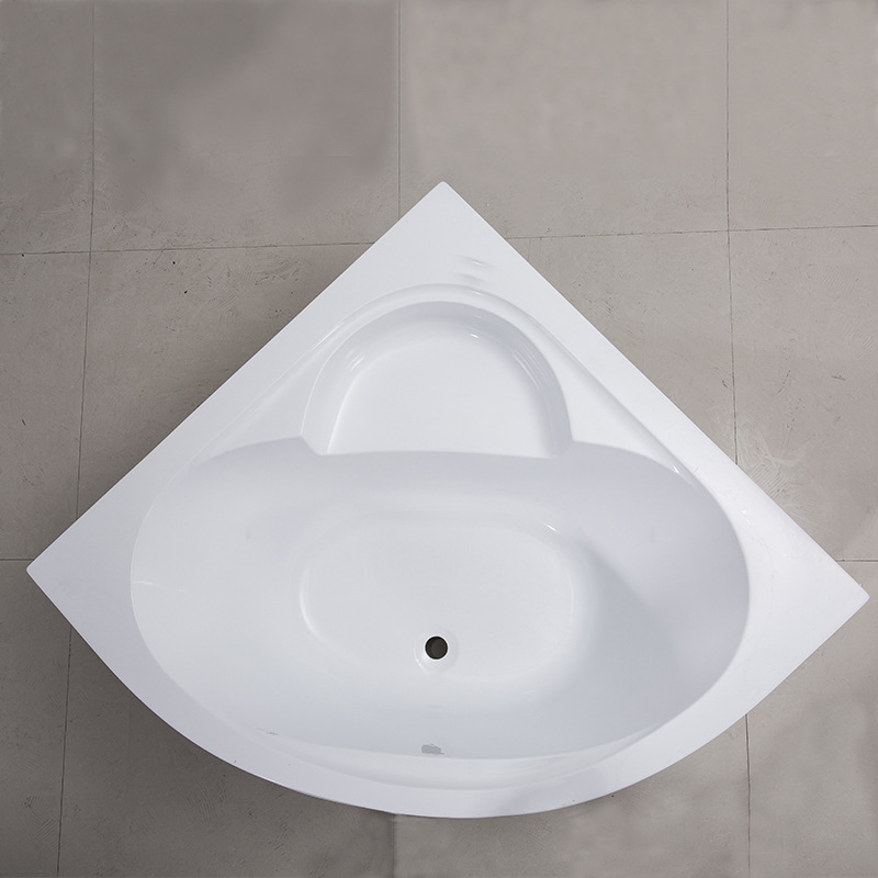 Factory wholesale bathroom acrylic embedded fan triangle bathtub foreign trade export bathtub