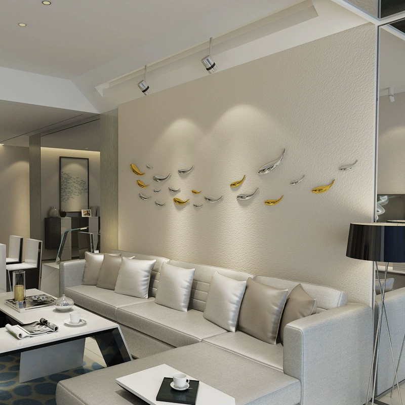 Electroplated Fish Wall Art, Resin Home Decoration, Indoor Wall-Mounted Silver & Gold