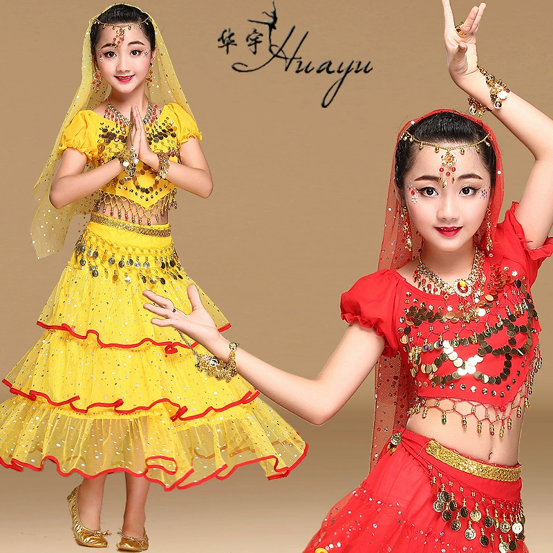 Костюм для детского фестиваля танцев Huayu Dance Age, набор для шесть одной девочки индийский танец