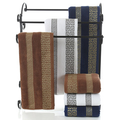 Cross-border wholesale cotton 32 strands of 400-character grid broken stalls to increase and thicken adult bath towels, face towels, face towels