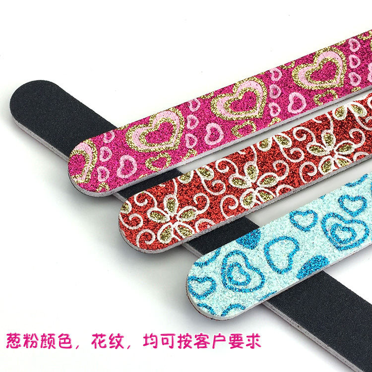 Herramientas de uñas polvo de brillo lima de uñas regalo de alta gama tira de arena cosméticos accesorios un lado pulido tira de frotar