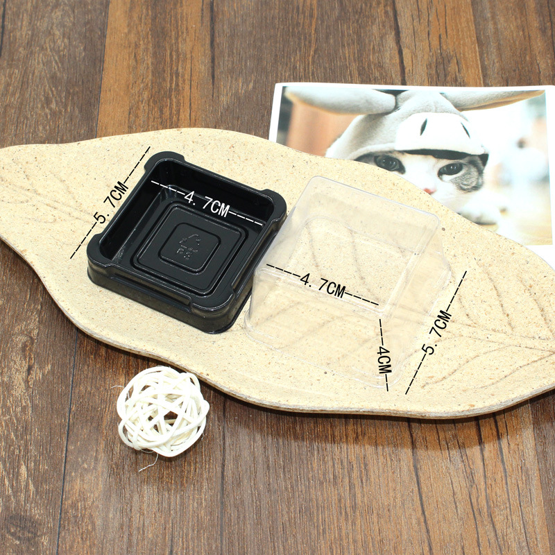 Engrosado 50g63g100g negro oro blister caja transparente Soporte redondo yema de huevo crujiente pastel de Luna caja de embalaje 50 unids/bolsa