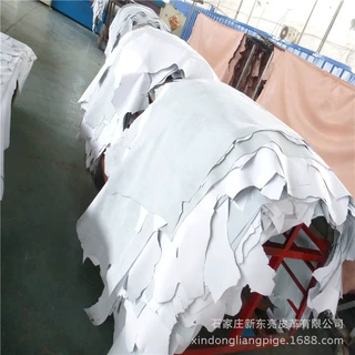 【无极皮厂直供】白色头层纳帕软牛皮皮料 小白鞋鞋面箱包用真皮