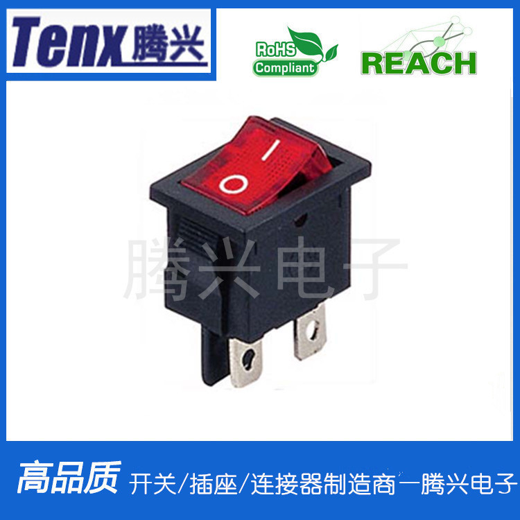 供应电瓶车开关KCD1-104呼吸机开关四脚带灯饮水机开关船形开关
