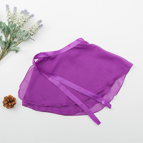 Children's Chiffon Dance Apron with Ties, Ballet Dance Half Body Sheer Skirt, Multicolor Available