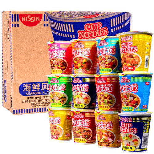Domestic NISSIN Heyday Cup Noodles with 10 Flavors, 84g*12 Cups Full Carton