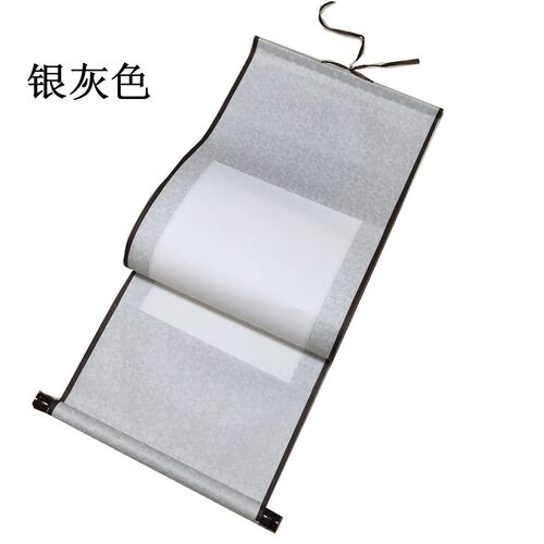 Blank scroll imitation damask small two-foot blank rice paper scroll vertical scroll banner calligraphy French painting hanging scroll