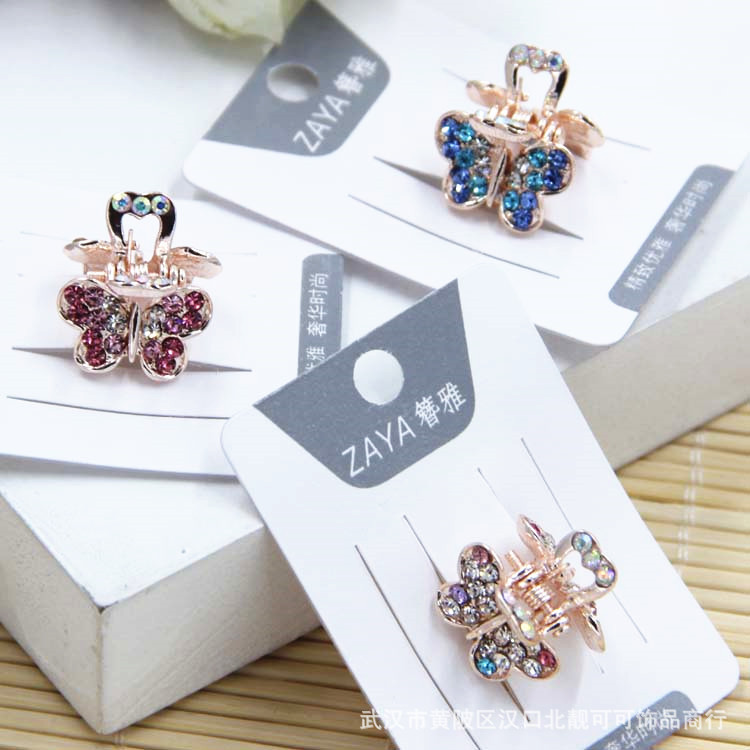 New hair accessories wholesale fashion small mini rhinestone clip hairpin fashion diamond clip claw