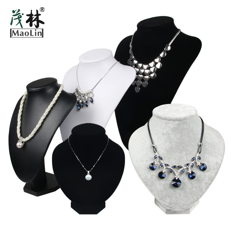 Flannel Model Necklace Display Rack PU Leather Jewelry Portrait Neck Necklace Display Props Jewelry Rack Flannel Model Necklace Display Rack PU Leather Jewelry Portrait Neck Necklace Display Props Jewelry Rack