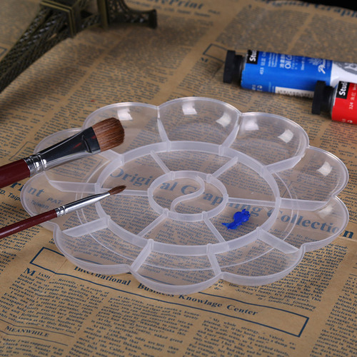 Factory supply PP watercolor palette, gouache paint palette, Chinese painting palette, thickened plum blossom palette, children's DIY palette