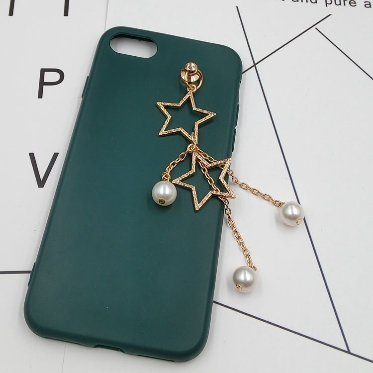 新款diy手机壳饰品 韩版流苏五角星珍珠吊坠 合金饰品配件材料包