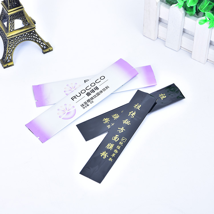 in stock Aluminum Foil Medium Seal Organ Food Bag Long Strip Powder Coffee Back Seal Bag Candy Bag