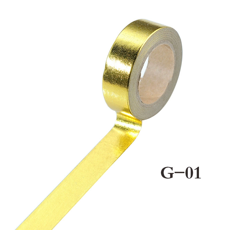 Лента-стикер AGU AGU с золотым тиснением, однотонная лента васи для декора дневника, 10 м