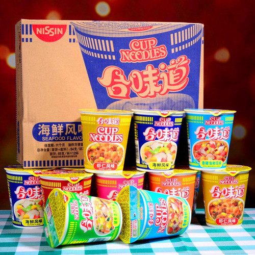 Domestic NISSIN Heyday Cup Noodles with 10 Flavors, 84g*12 Cups Full Carton