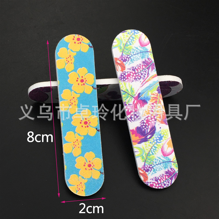 Accesorios de traje de manicura al por mayor Mini uñas de doble cara frotando esponja EVA pequeña tira de frotamiento de uñas pulidas