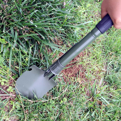 Hardware garden tools wholesale outdoor camping fishing digging small shovel multi-purpose shovel army green folding shovel