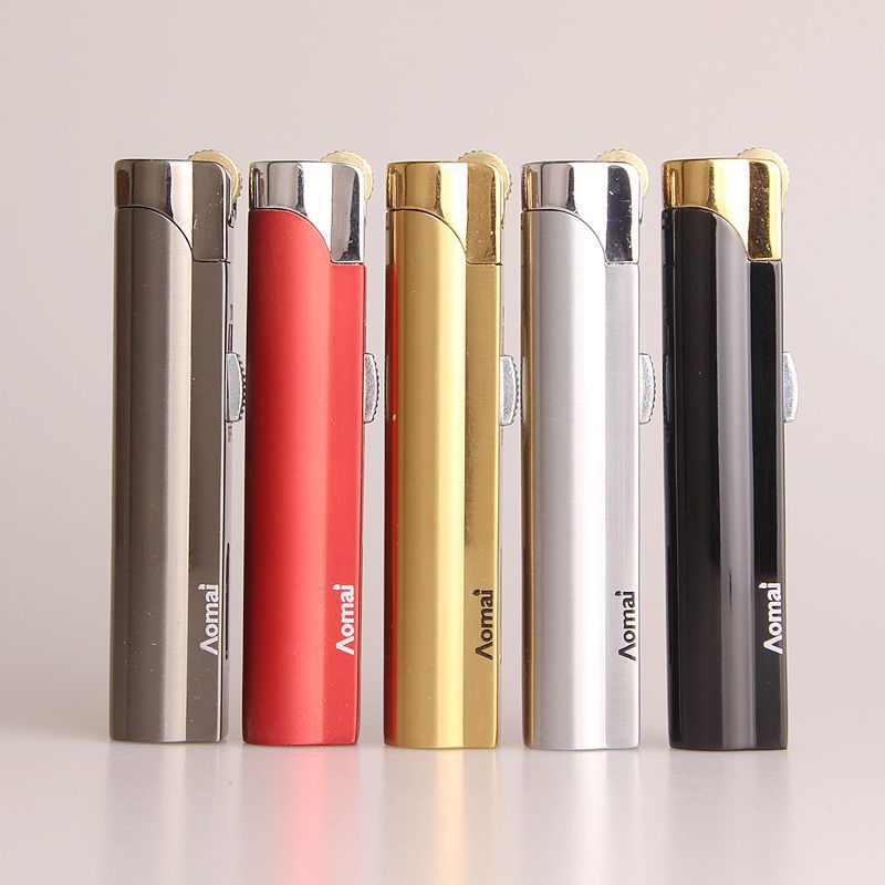 AM228半圆精品长条可锁定火焰精品金属直冲打火机批发雪茄