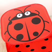 大号方形带盖洗衣篮 卡通脏衣篮折叠脏衣篓收纳篮45X45X45CM