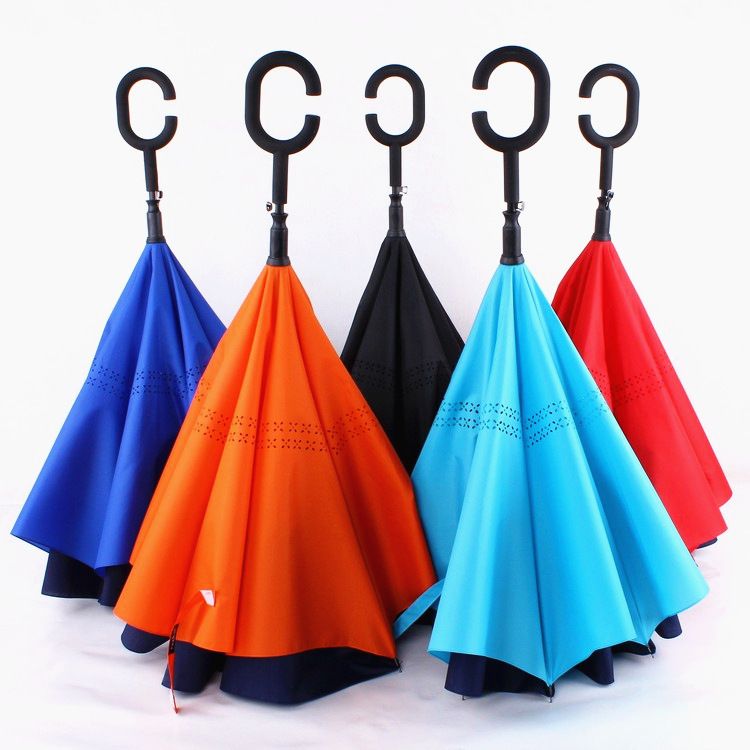 The Fourth Generation Reverse Umbrella Automatically Open Straight Double-Layer Taiwan Car Umbrella Long Umbrella Export Japanese and American Long-Handled Straight Umbrella