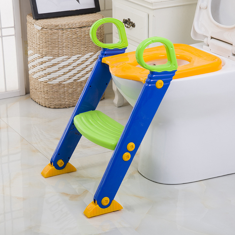 Escalera plegable con asiento y pedal para niños – Adaptador de inodoro infantil