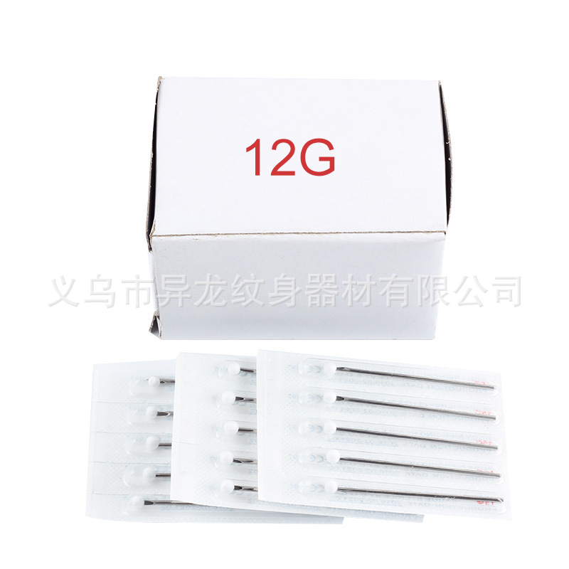 Isosaurus tatuaje equipo desechable punción aguja de punción joyería herramienta de punción aguja de perforación 12G transfronteriza