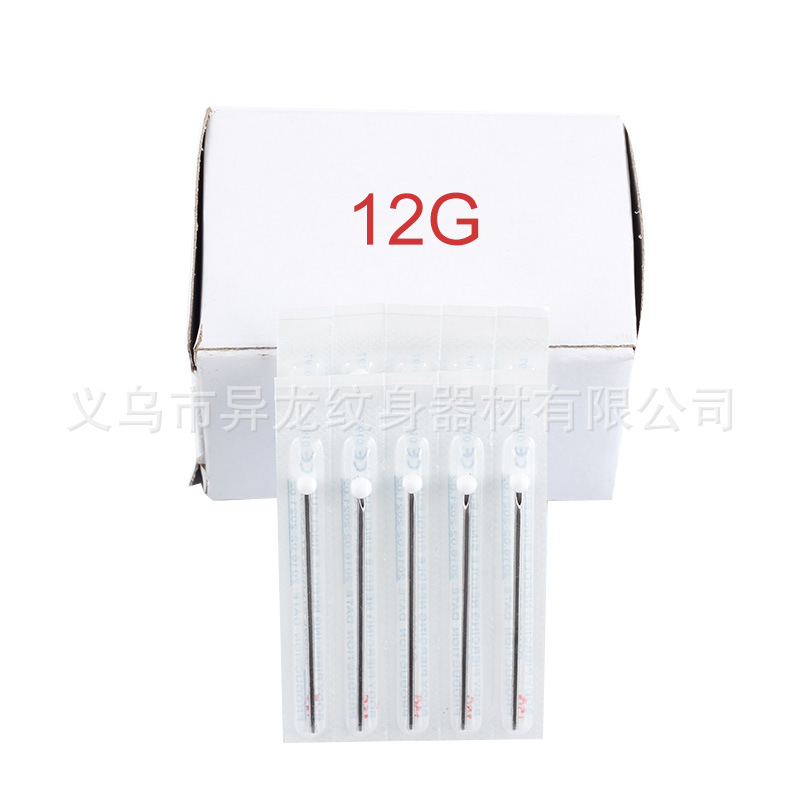 Isosaurus tatuaje equipo desechable punción aguja de punción joyería herramienta de punción aguja de perforación 12G transfronteriza