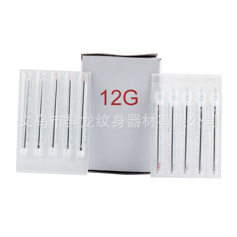 Isosaurus tatuaje equipo desechable punción aguja de punción joyería herramienta de punción aguja de perforación 12G transfronteriza