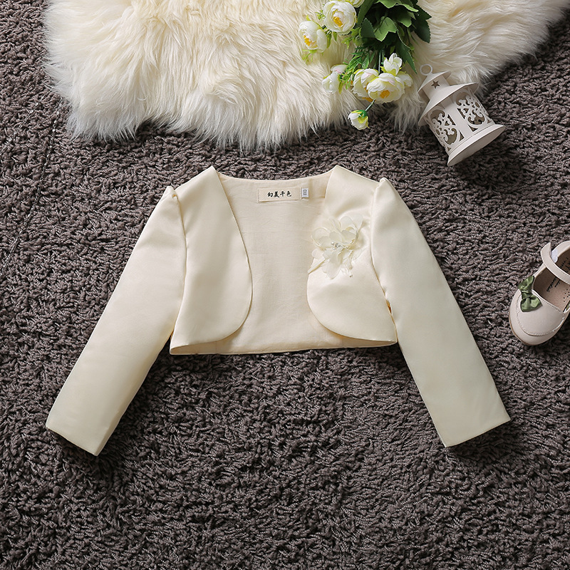Girls' dress shawl long sleeve children's cloak flower girl dress princess outer short coat cardigan factory outlet Girls' dress shawl long sleeve children's cloak flower girl dress princess outer short coat cardigan factory outlet