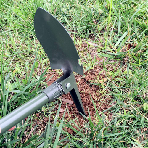 Hardware garden tools wholesale outdoor camping fishing digging small shovel multi-purpose shovel army green folding shovel