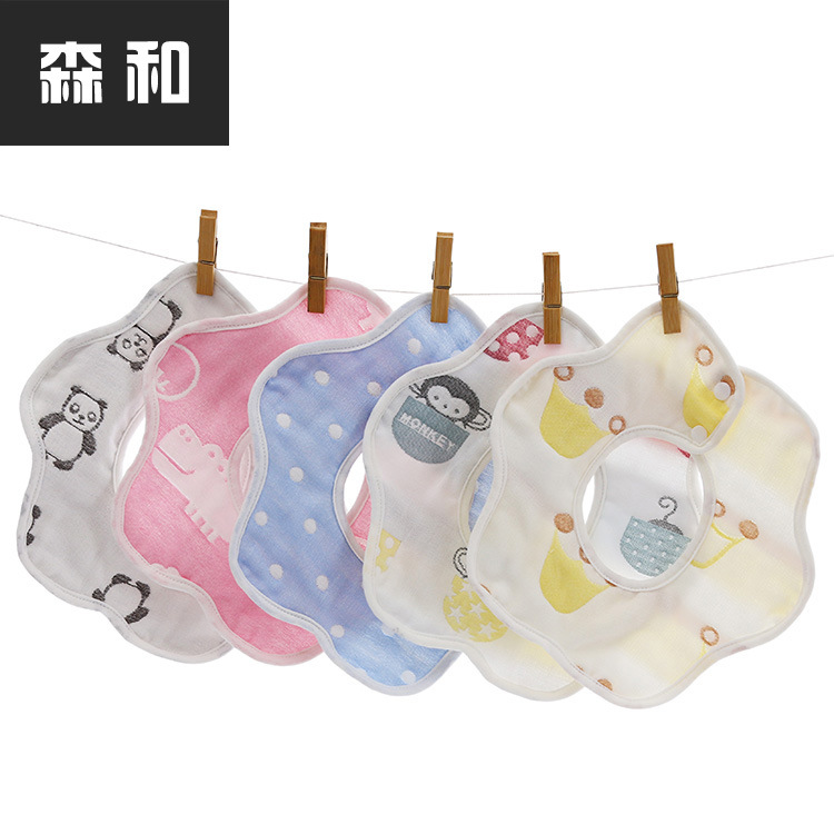 Petal Bib 360 rotate Bibs Gauze The secret Maternity Saliva towel wholesale