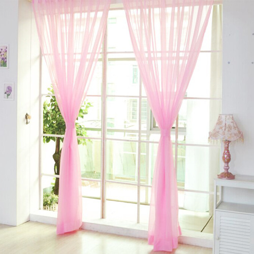Curtain gauze Perforation-free curtains pure color wedding gauze glass transparent gauze transparent gauze curtain