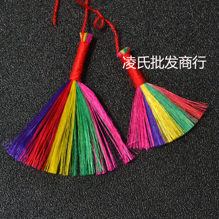端午节小饰品 端午节小扫帚  五彩绳 手工编迷你扫帚挂件饰品