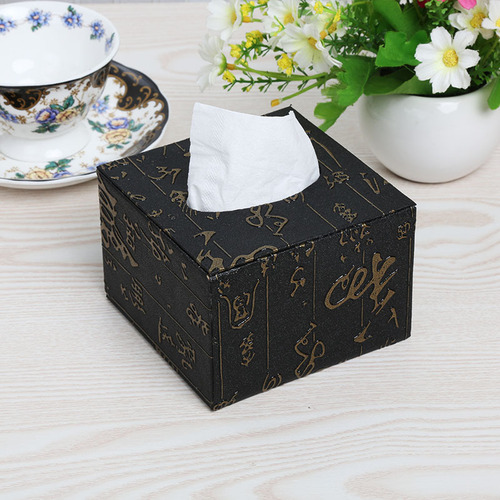 酒店饭店用欧式创意小号餐巾纸盒皮革方抽纸盒纸巾盒可印logo