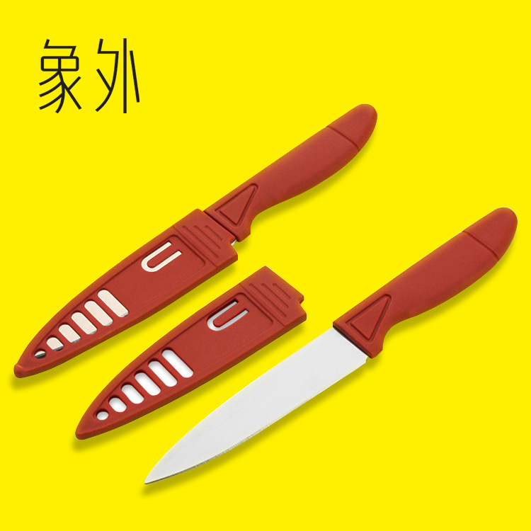 Унитарный Магазин киоска продукт источник товаров красный фрукты нож наборы ножей нержавеющей стали нож домой инструмент кожа