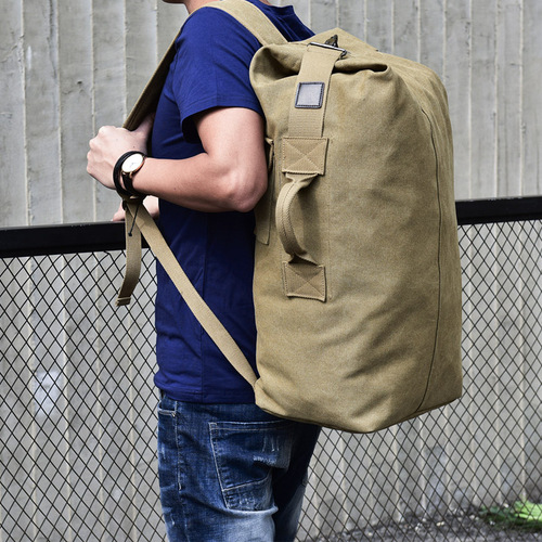 Fashionable large-capacity travel backpack men's backpack outdoor travel sports bag trendy canvas backpack for men