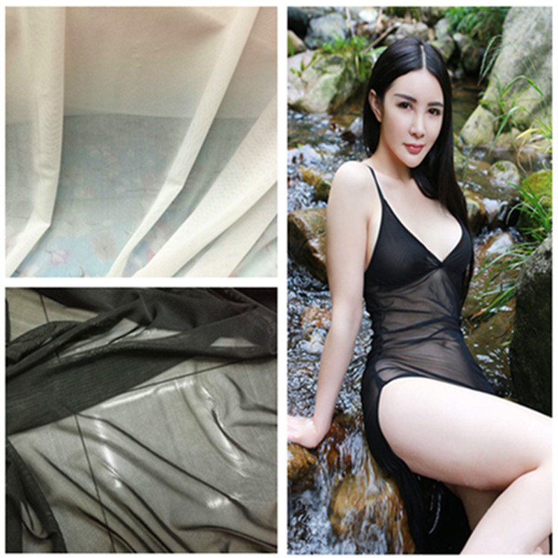 40D涤氨纶网眼布料 氨纶面料 情趣内衣裤四面弹弹力软网纱细网纱