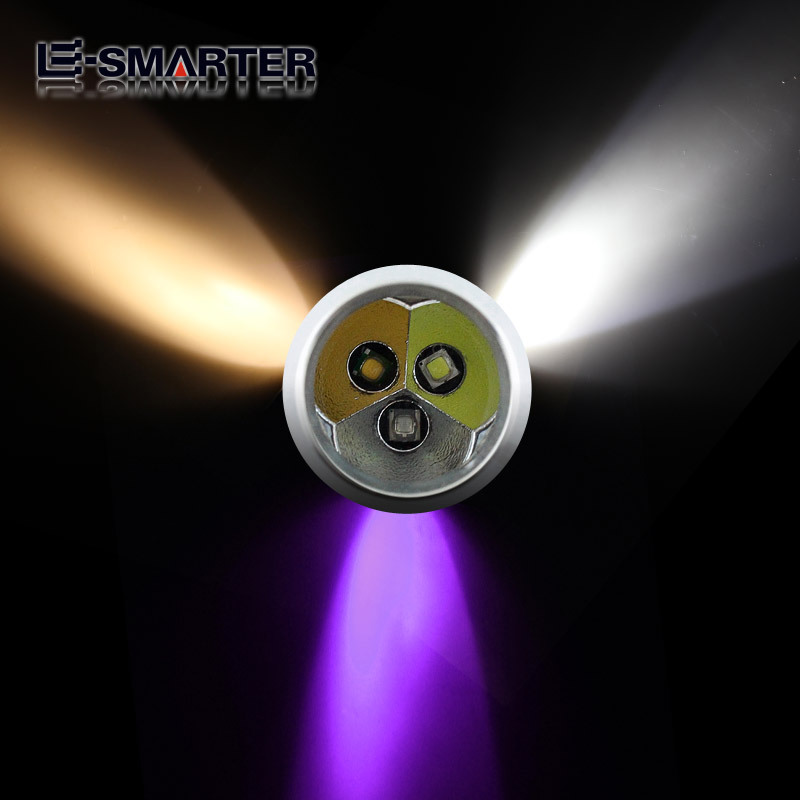 Jade Acero inoxidable fuerte luz linterna blanco amarillo púrpura tres fuente de luz fluorescente polvo Jade ámbar detección e identificación
